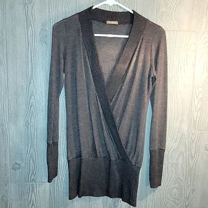 Forever 21 Long Sleeve Faux Wrap Top- Med